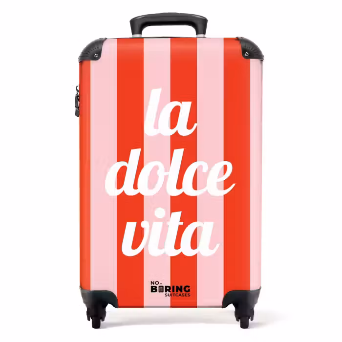 Suitcase - Quotes - La dolce vita tomato red and blossom pink