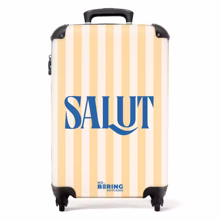 Suitcase - Quotes - Salut light amber and cream white