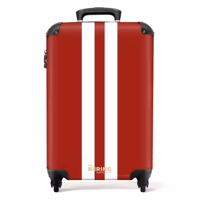 Suitcase - Red background with double white center stripe