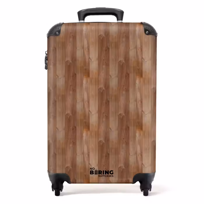 Suitcase - Red brown with wood texture