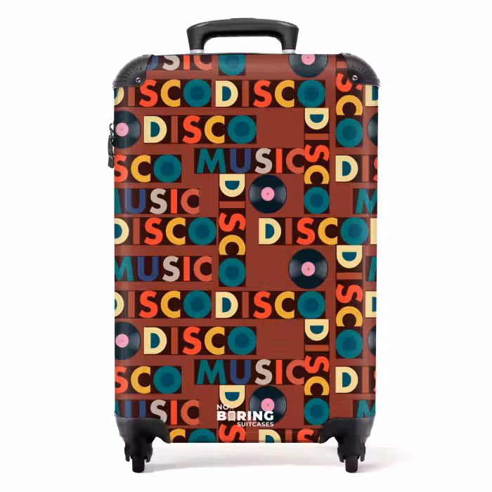 Suitcase - Retro disco 70s text pattern colorful