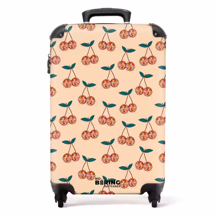 Suitcase - Retro disco cherry pattern colorful