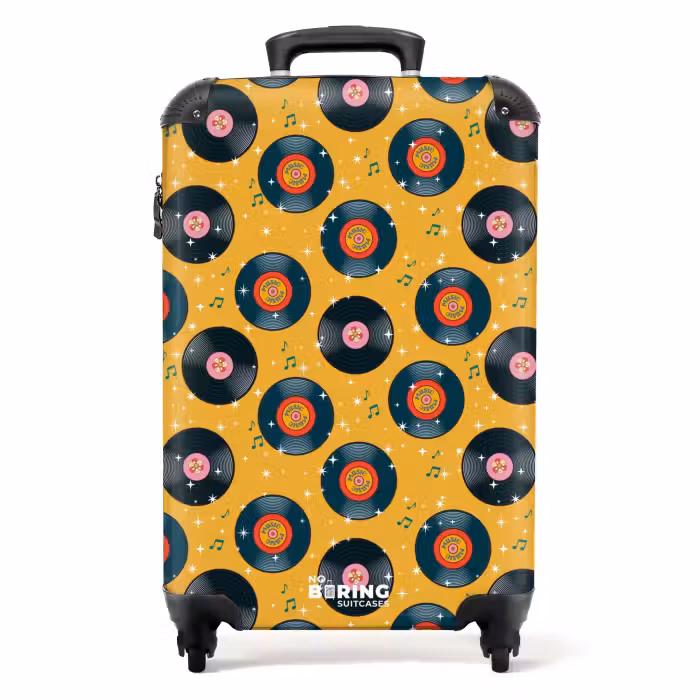 Suitcase - Retro disco plates pattern colorful