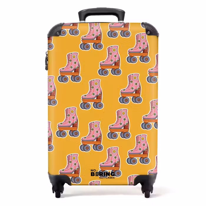 Suitcase - Retro disco roller skates pattern colorful