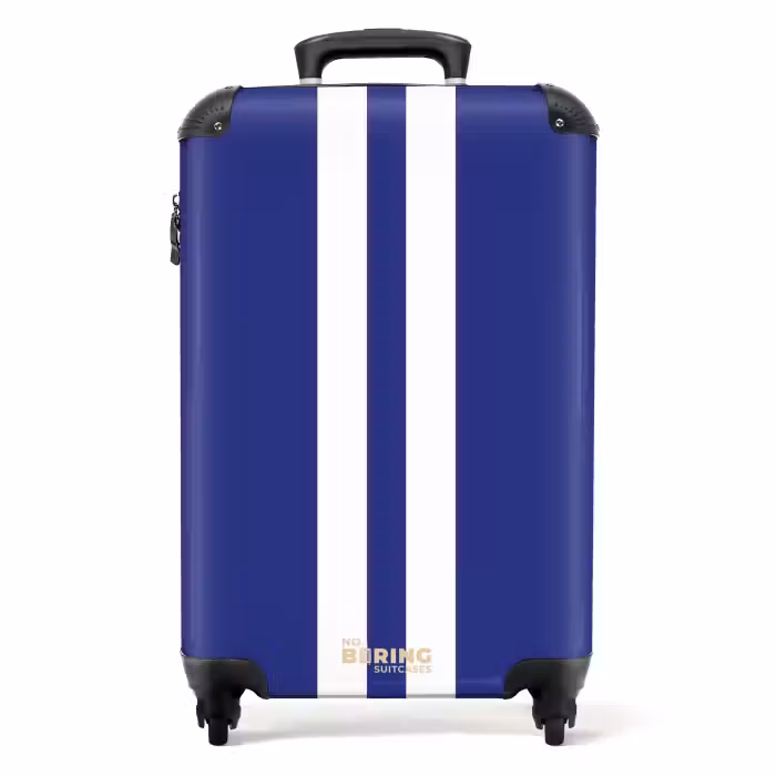Suitcase - Royal blue background with double white center stripe