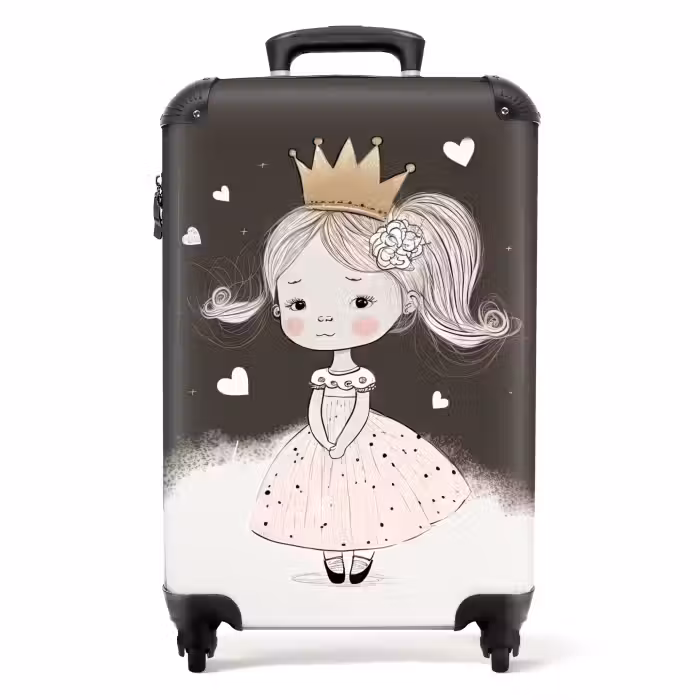 Suitcase - Shy princess with flower