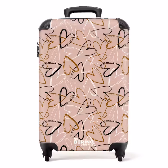 Suitcase - Sketchy Heart Swirls