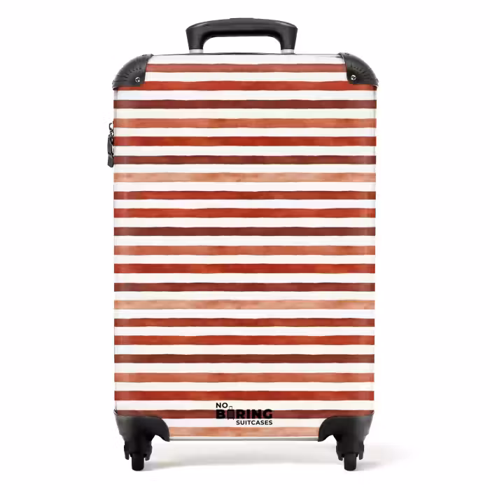 Suitcase - Stripes pattern red