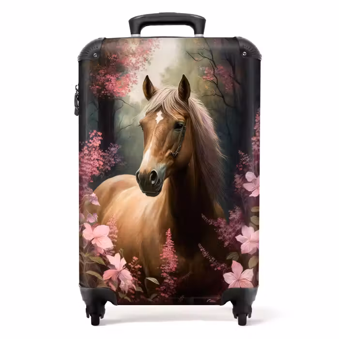 Suitcase - Suitcase - Horse - Flowers - Pink - Nature - Forest