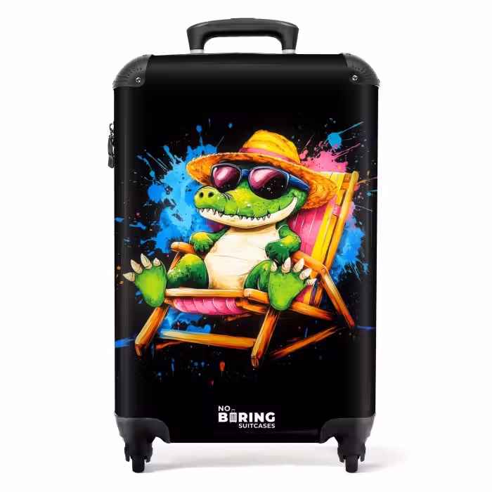 Suitcase - Summer crocodile with graffiti