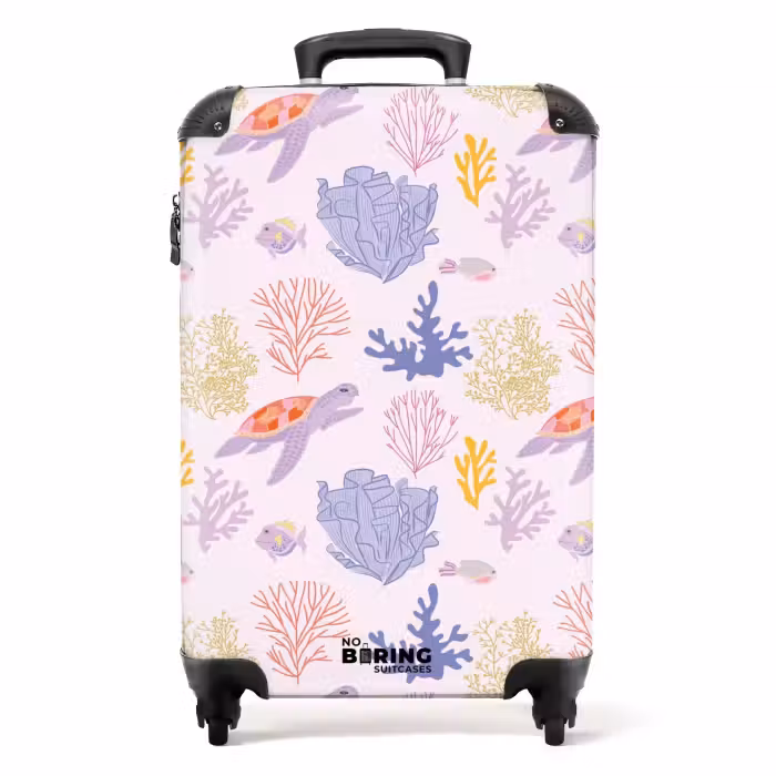 Suitcase - Summer memories - Tropical turtle pattern