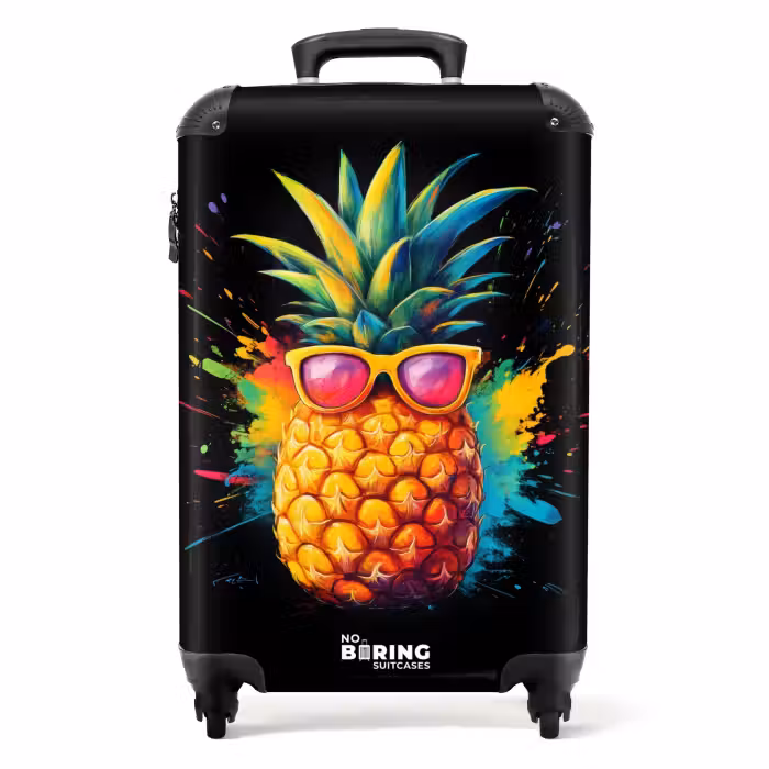 Suitcase - Summer pineapple with sunglasses