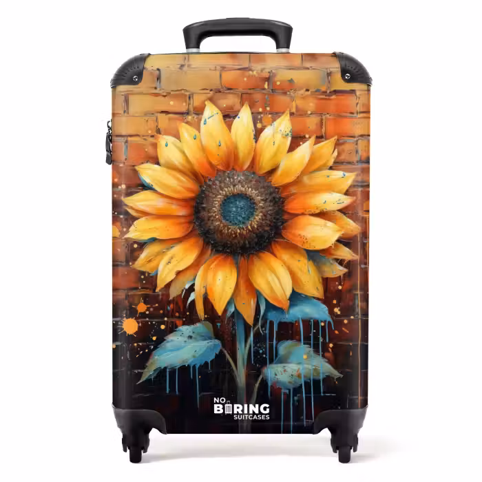 Suitcase - Sunflower in graffiti style