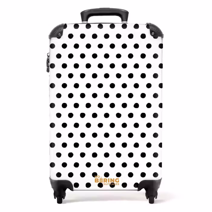 Suitcase - Symmetrically placed black dots over a white background
