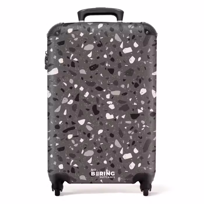 Suitcase - Terrazzo pattern multicolored dark gray