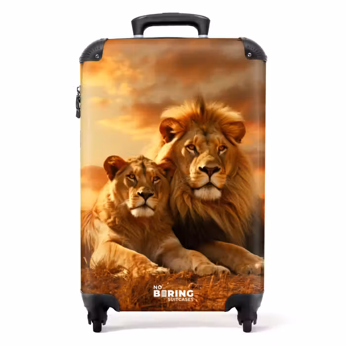 Suitcase - Two brown lions