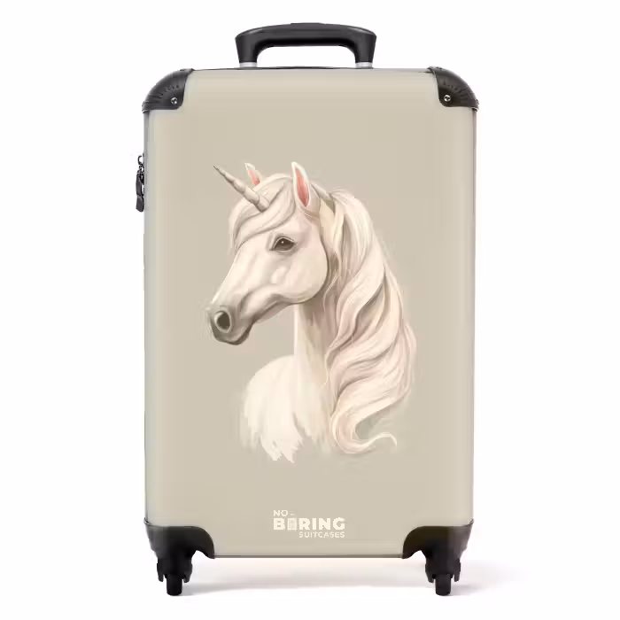 Suitcase - Unicorn in neutral colors