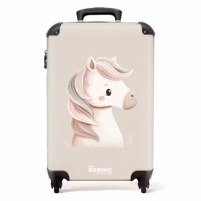 Suitcase - Unicorn in pink pastel colors