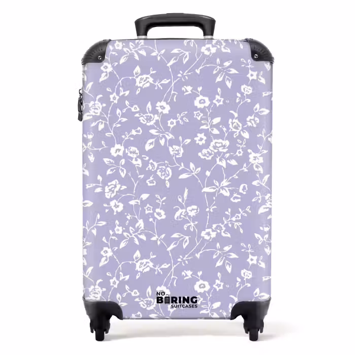 Suitcase - Vintage floral pattern - Light purple