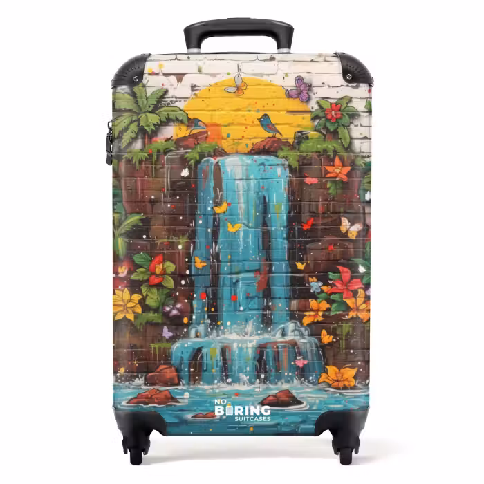 Suitcase - Waterfall in graffiti style