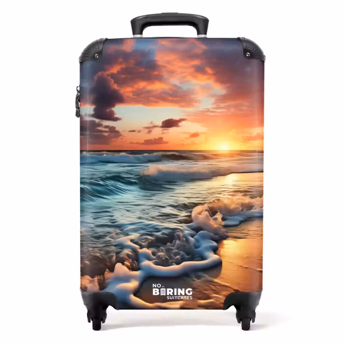 Suitcase - Wavy sea at sunset