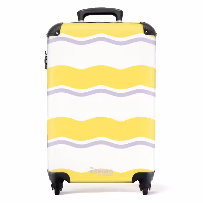 Suitcase - Wavy stripes in purple and yellow