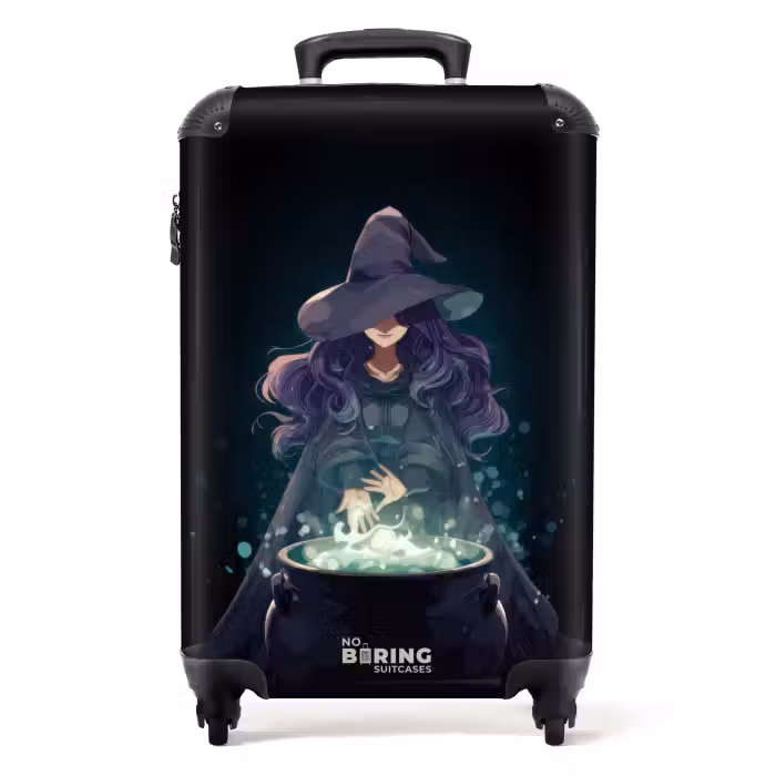 Suitcase - Witch with a bubbling cauldron