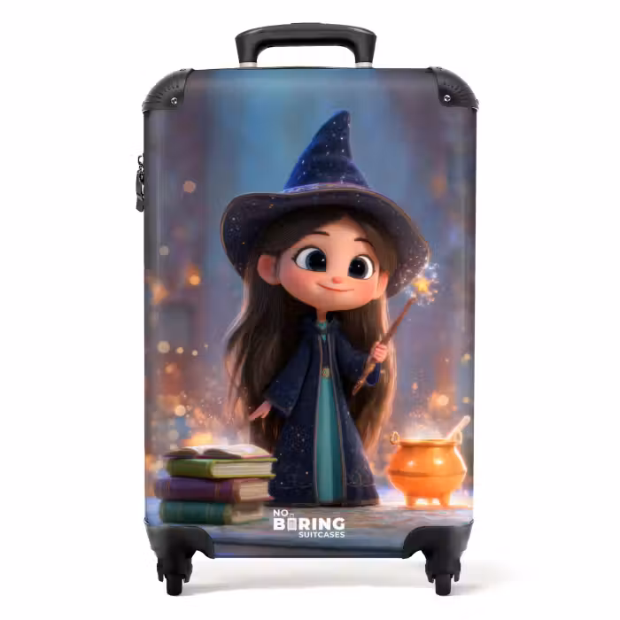 Suitcase - Witch with a magic wand