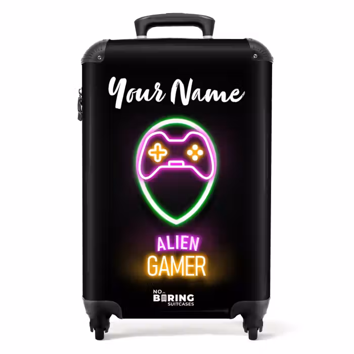 Suitcase with name - Alien Gamer