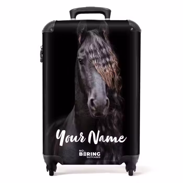 Suitcase with name - Friesian stallion