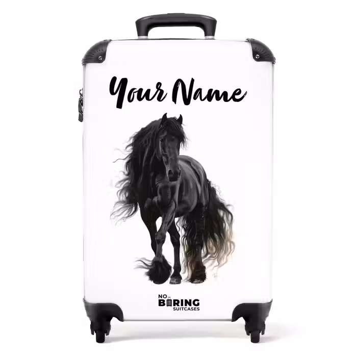 Suitcase with name - Frits the friesian horse