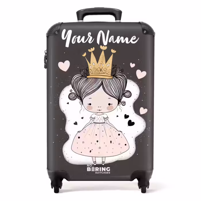 Suitcase with name - Little princess on black background