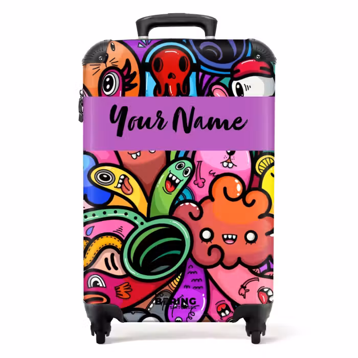 Suitcase with name - Merry Monster Chaos