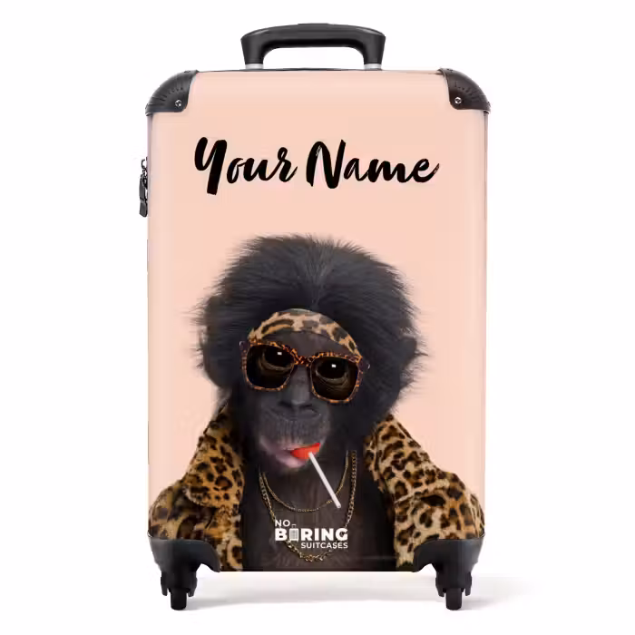 Suitcase with name - Monkey with Loly