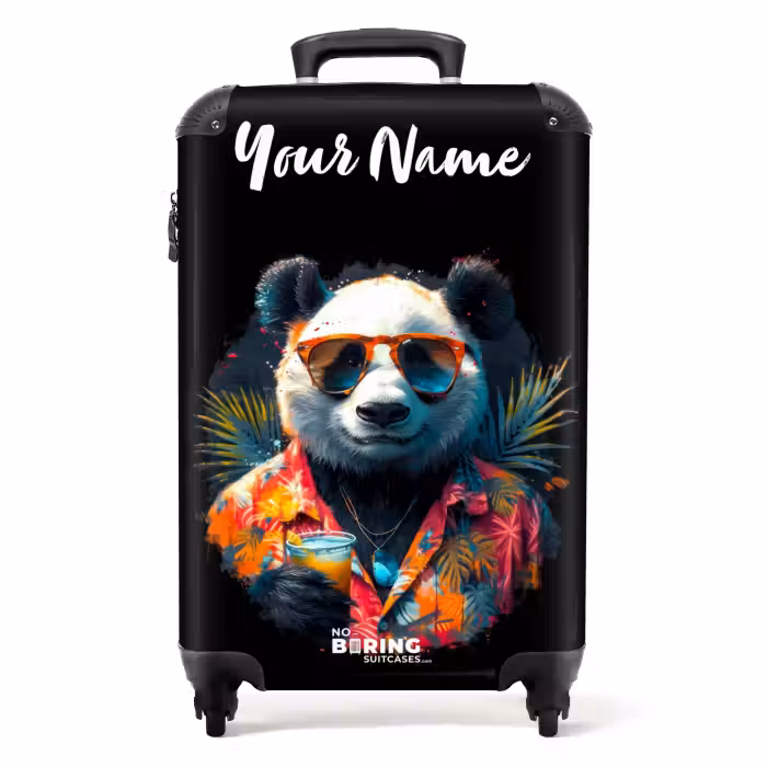 Suitcase with name - Panda as Tropical Street Art