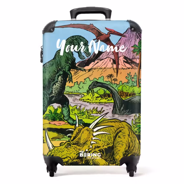 Suitcase with name - Party in Dinosaur Land