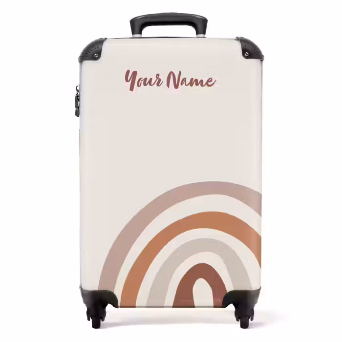 Suitcase with name - Raw rainbow natural