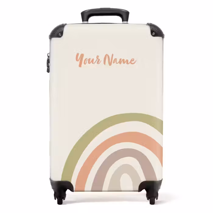 Suitcase with name - Raw rainbow pastel