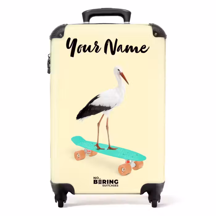 Suitcase with name - Riding heron