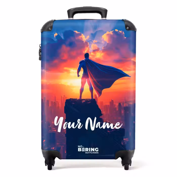 Suitcase with name - Skyscraper superhero