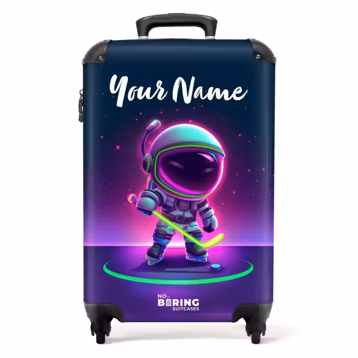Suitcase with name - Space field hockey