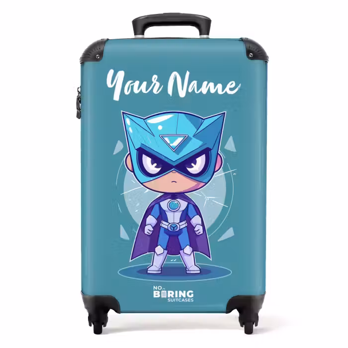 Suitcase with name - Turquoise tornado