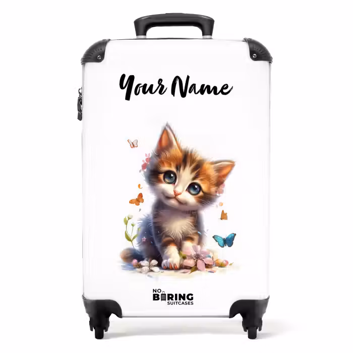 Suitcase with name - Vera butterfly kitten