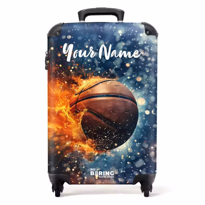 Suitcase with name - Vibrant basketball