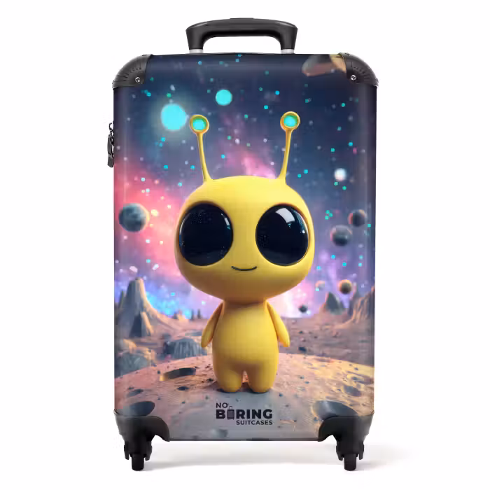 Suitcase - Yellow alien on a planet