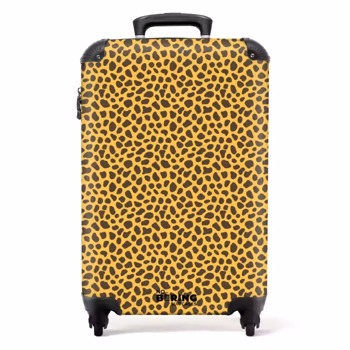 Suitcase - Yellow background with dense leopard pattern