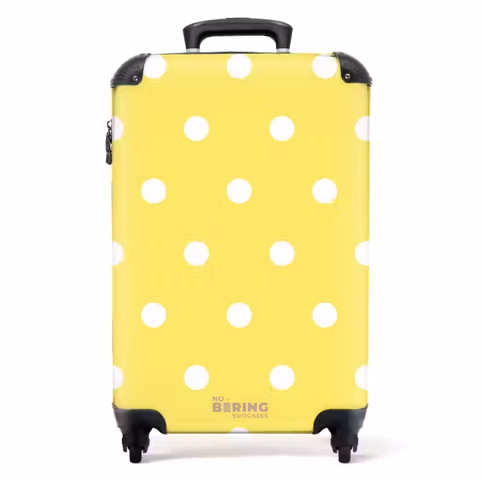 Suitcase - Yellow background with white dots
