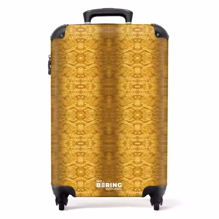 Suitcase - Yellow snakeskin with symmetrical scale structure