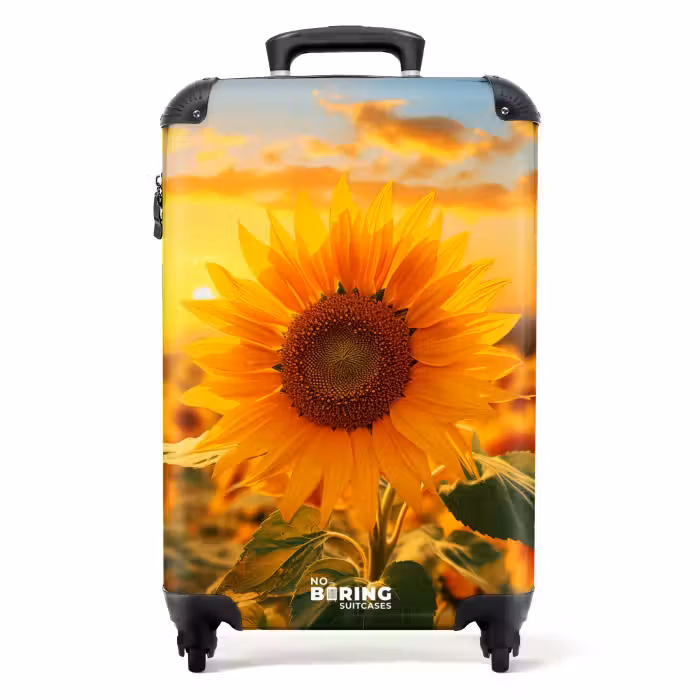 Suitcase - Yellow sunflower at sunset