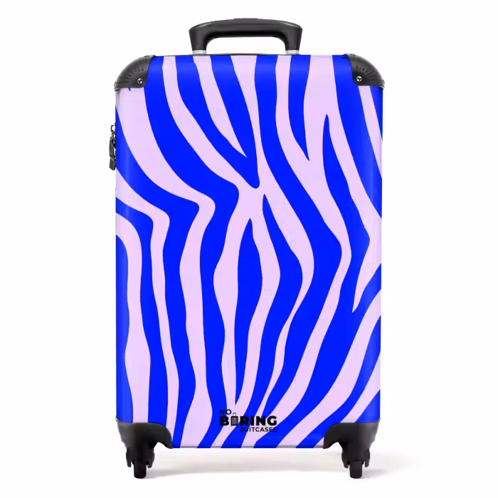 Suitcase - Zebra pattern blue and lilac